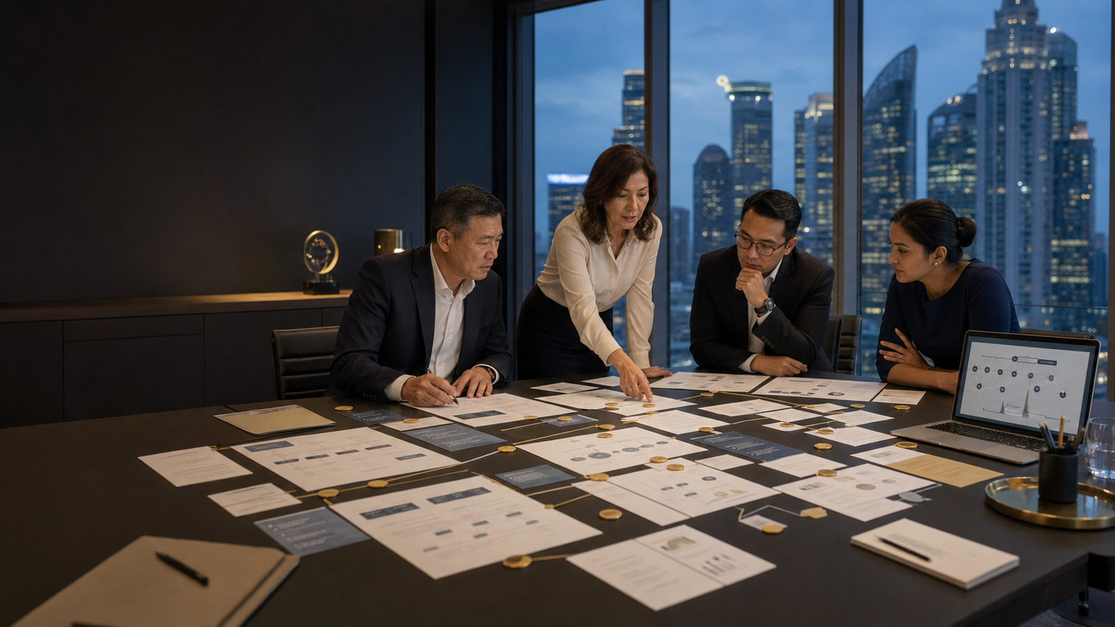 Commercial leaders mapping buyer journeys, workflow ownership, approvals and measurement for FCP Commercial AI Architecture