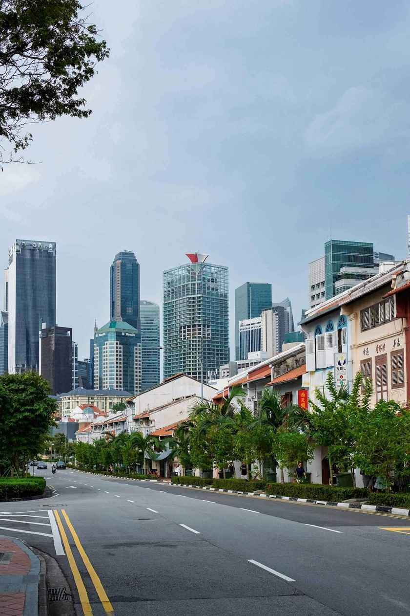 Layered commercial architecture in Singapore, representing structured commercial systems