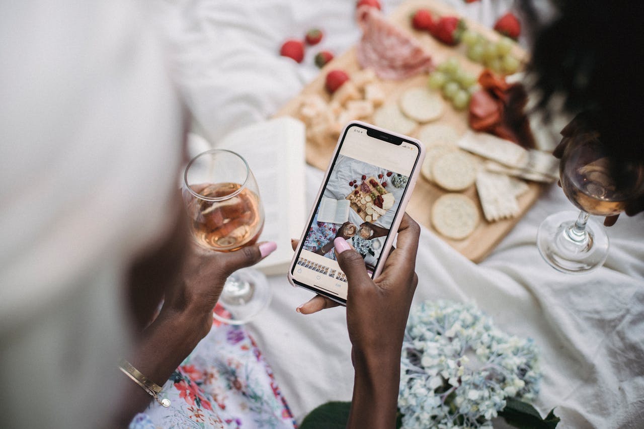 Restaurant table and mobile content representing demand generation and dining visibility